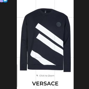 Versus Versace Black Sweathirt w/ White Stipes